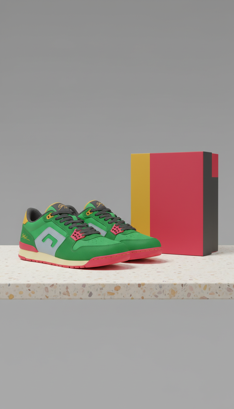 Fresh green signature sneakers