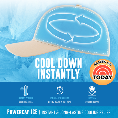 Baseball Hat – Instant Cooling with Reusable Ice Packs UPF 50 Protection